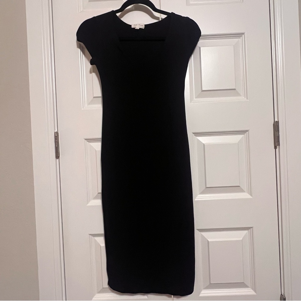 See You Monday Black Contour Midi Dress